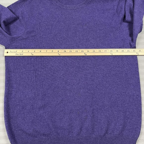 Saks Fifth Avenue Sweater Mens Large Purple Cashmere Crewneck Todd and Duncan - Picture 3 of 8